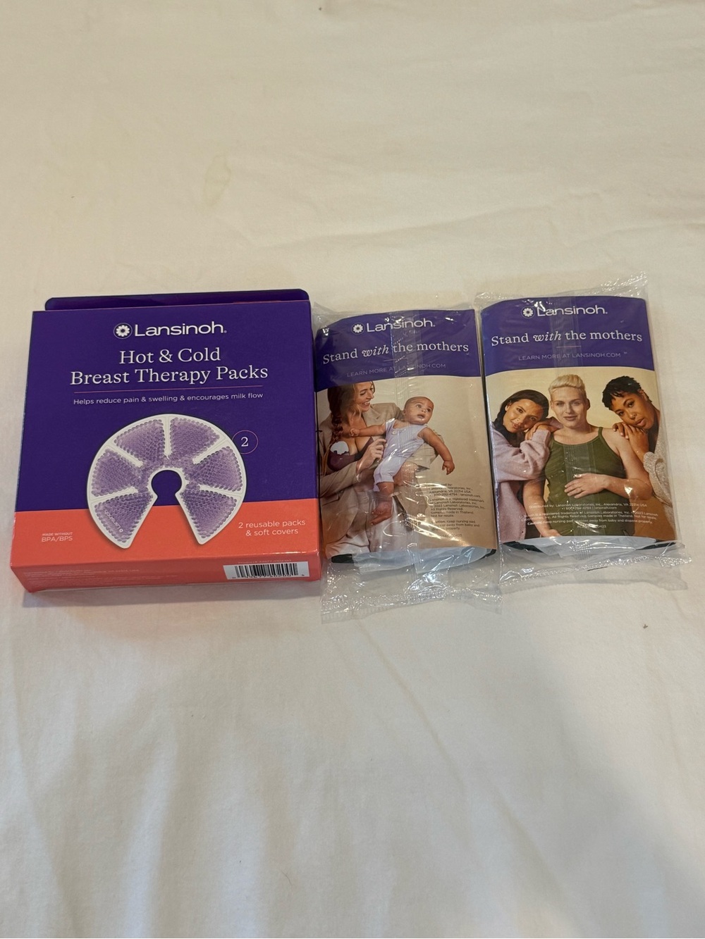 Lansinoh cold packs and samples